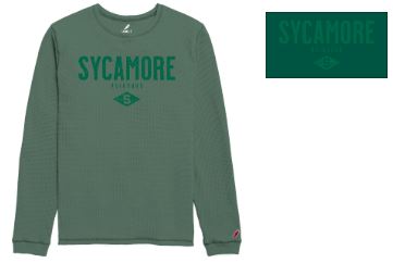 Tee - Long Sleeve - Waffle/Thermal material - Crewneck in Spruce