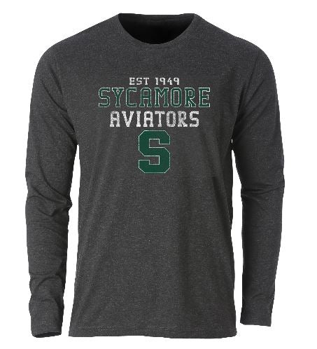 Tee - Long Sleeve - TriBlend in Dark Charcoal