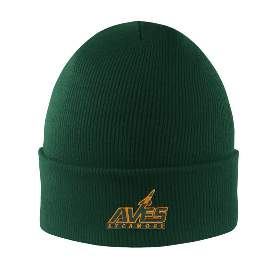 Adult - Beanie with Cuff - Black/Green