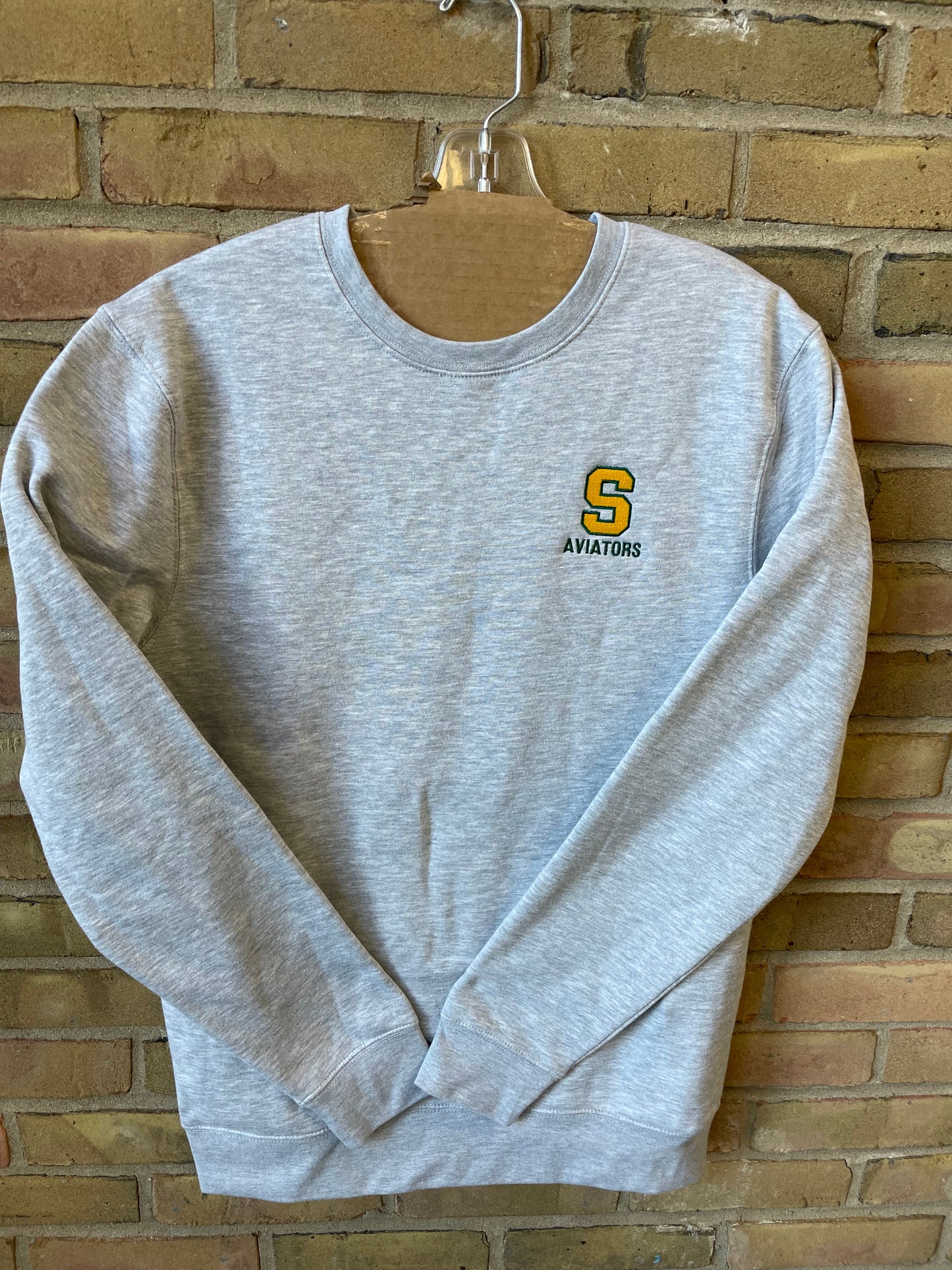 Adult Crewneck - Heathered Grey Embroidered Sweatshirt