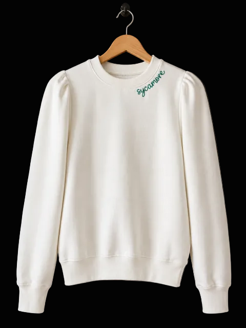 Ladies - Crew - White puff sleeve