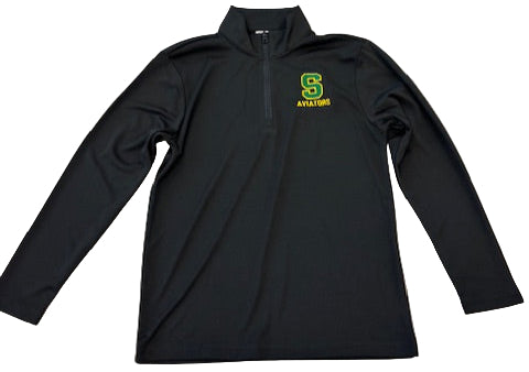 Youth - 1/4 Zip Black Embroidered