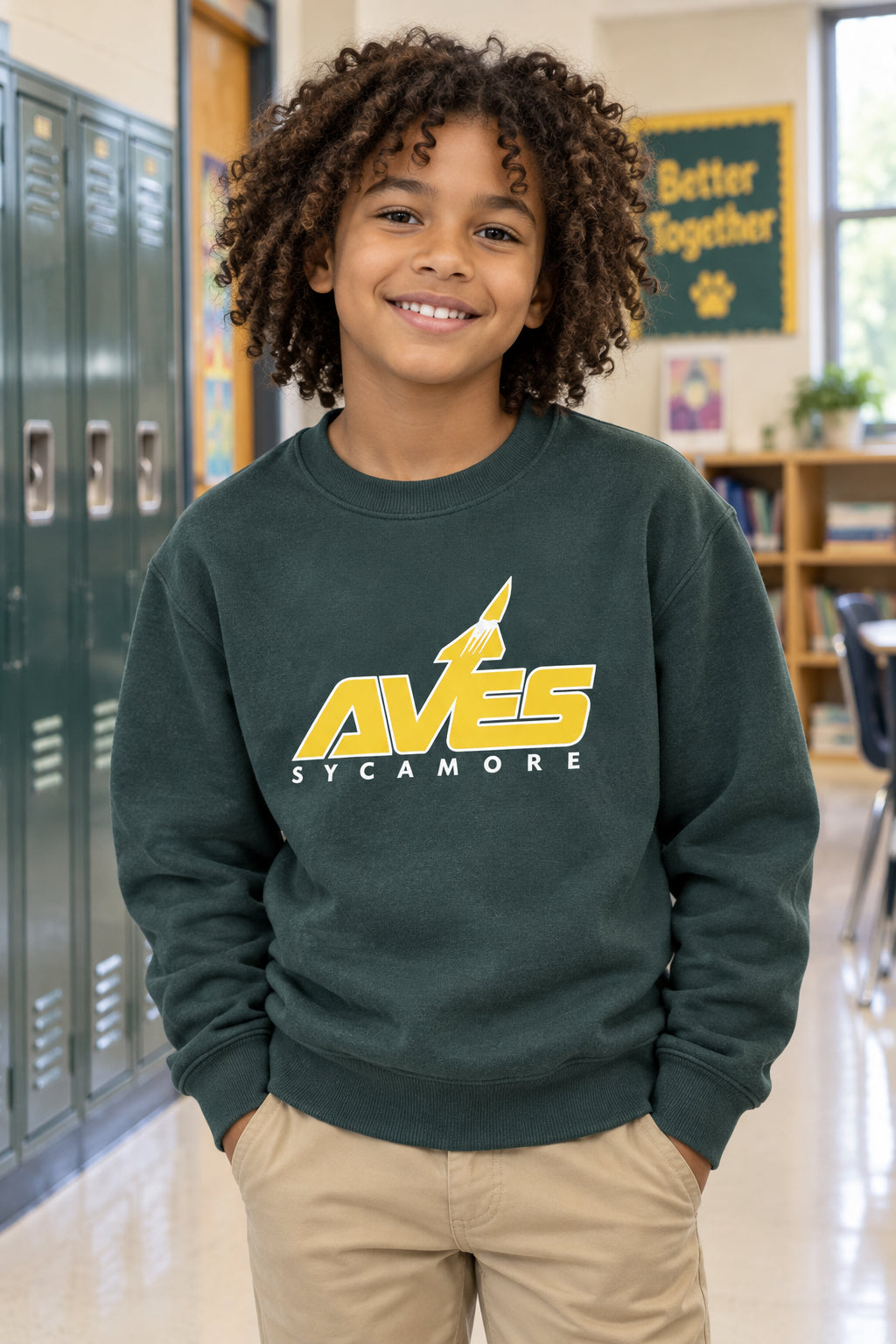 Youth - Crewneck - AVES - Forest Green