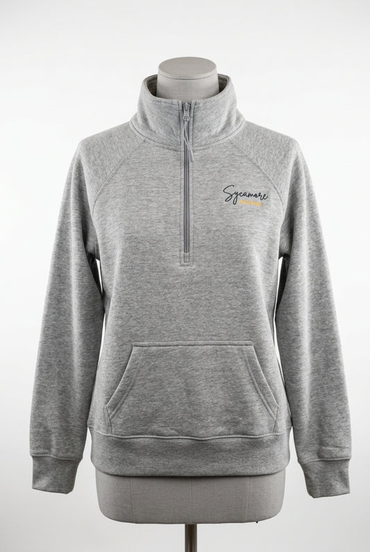 Ladies - 1/4 Zip - Grey Embroidered