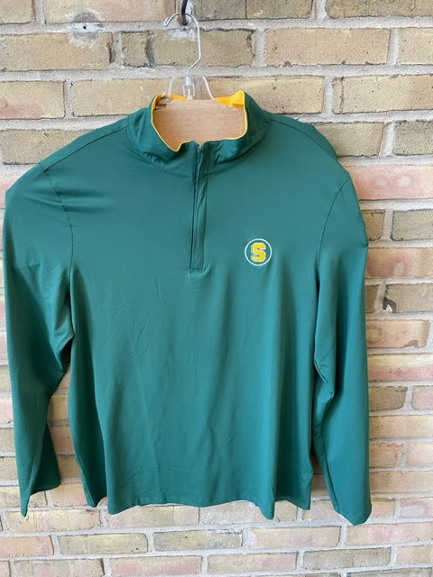 Men's 1/4 Zip Greeen/Gold