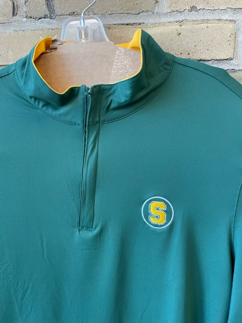 Men's 1/4 Zip Greeen/Gold