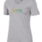 Tee - LADIES Short Sleeve - V-Neck in Oxford Heathery by Champion