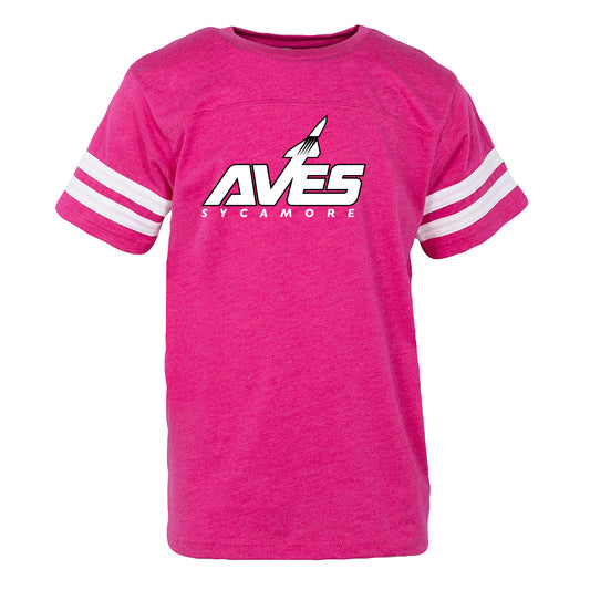 Tee - YOUTH - Short Sleeve - Football Jersey in Vintage Hot Pink