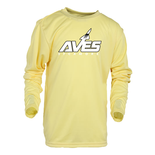 Tee - YOUTH - Long Sleeve - Performance in Light Yellow
