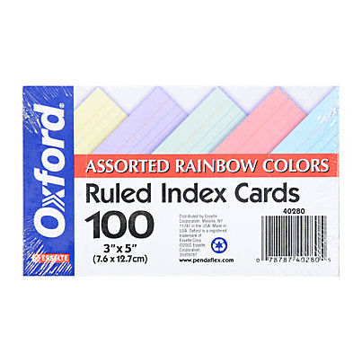 Index Cards -  3 x 5 100-Card Pack